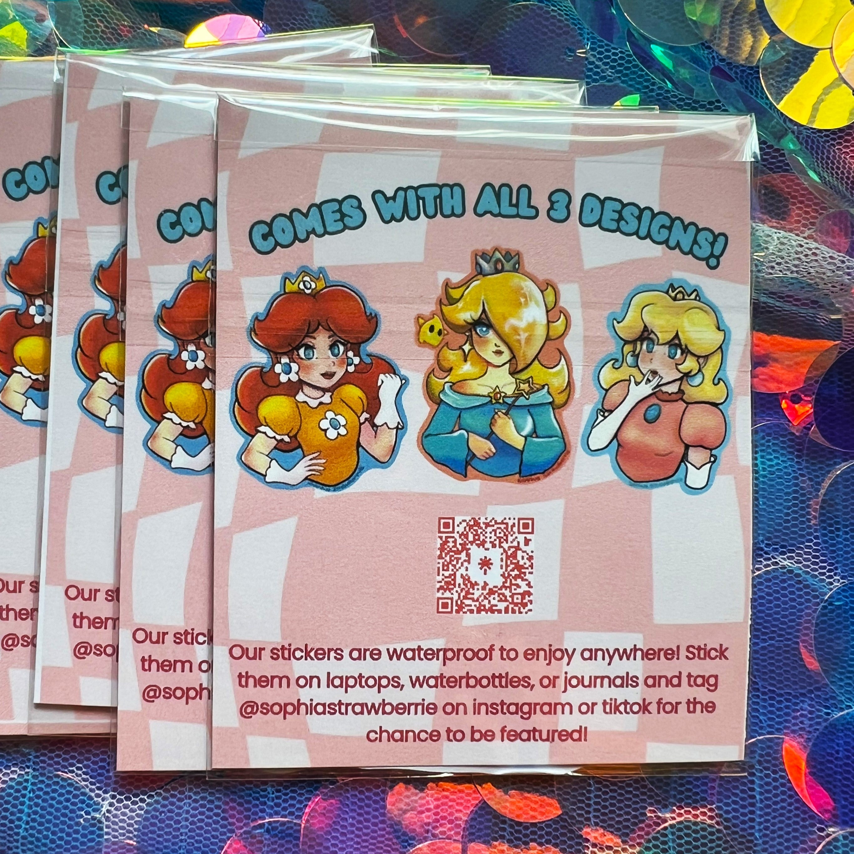 Princess Sticker Pack of 3 Waterproof Stickers