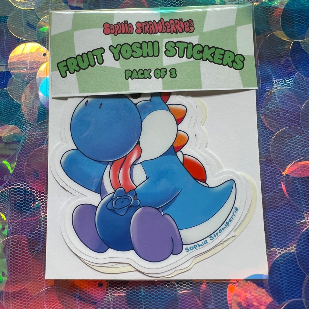 Fruit Yoshi Sticker Pack of 3 Waterproof Stickers