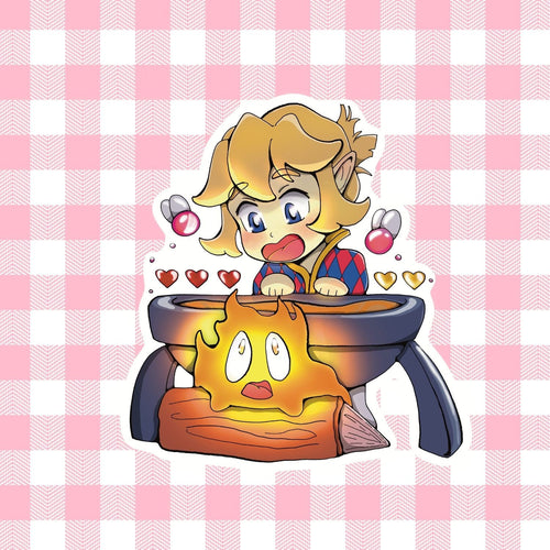 BOTW Link dressed as Howl Cooking Waterproof Sticker