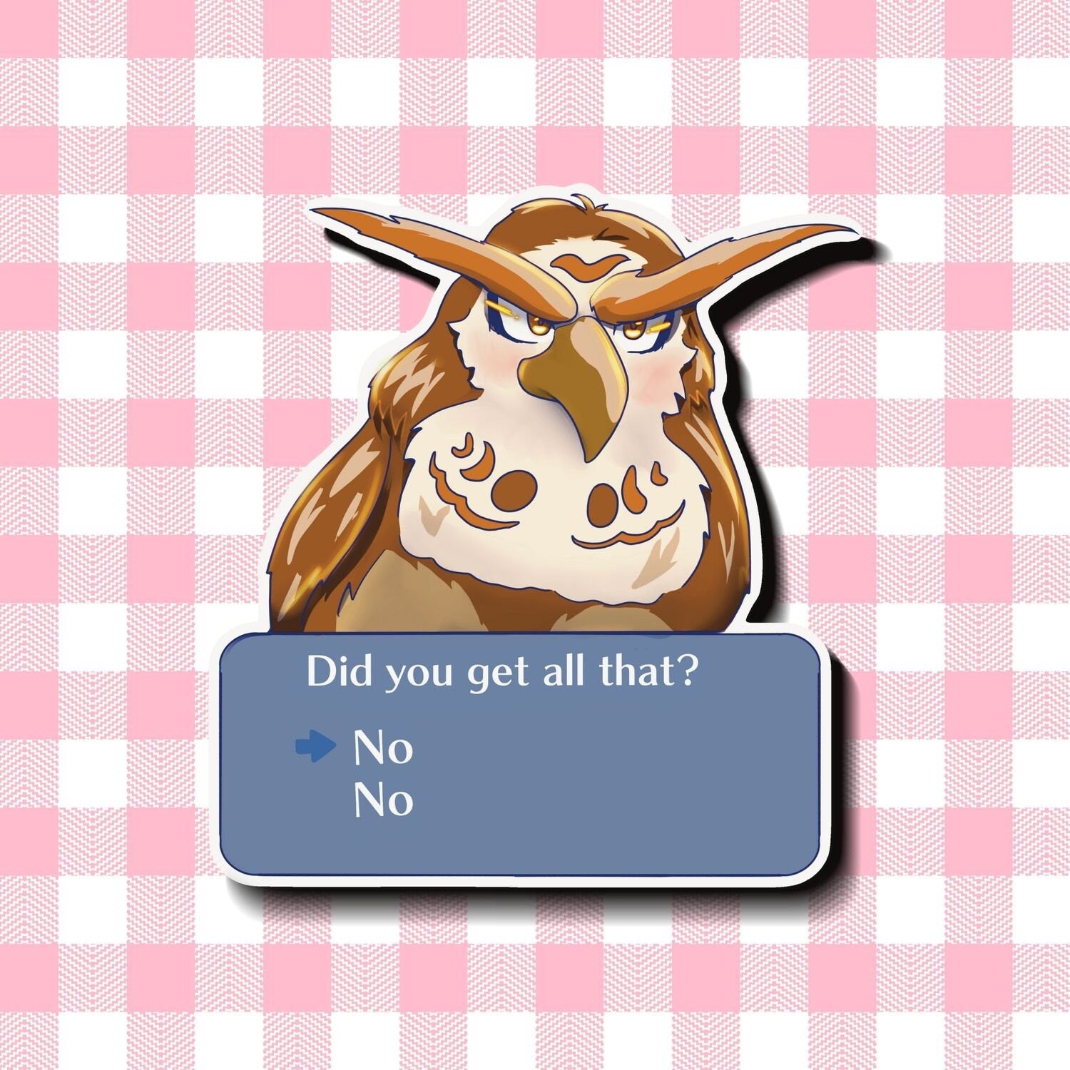 Did You Get All That? Ocarina Of Tlme Owl Video Game Sticker