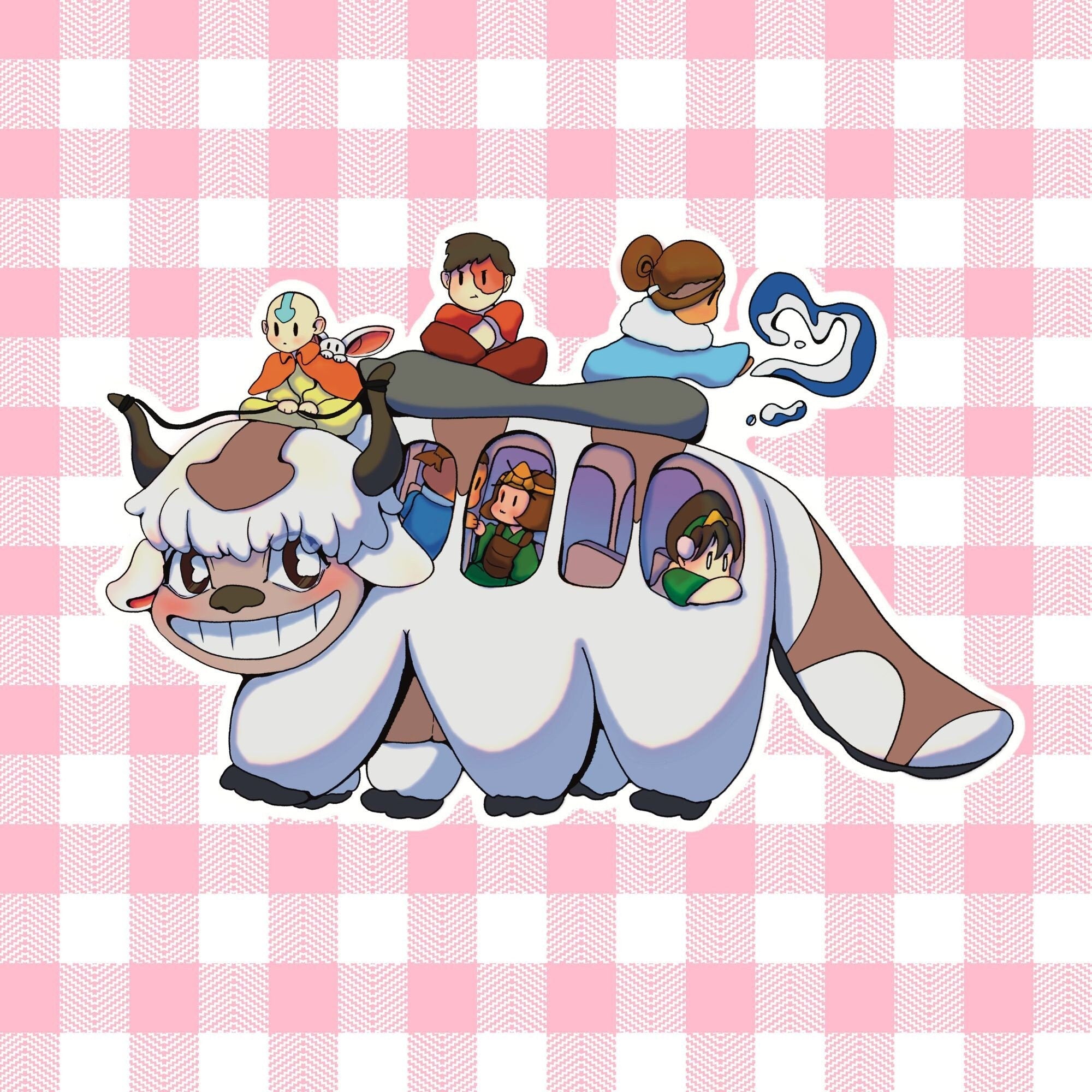 Catbus Flying Bison Appa with GaAng ATLA waterproof sticker